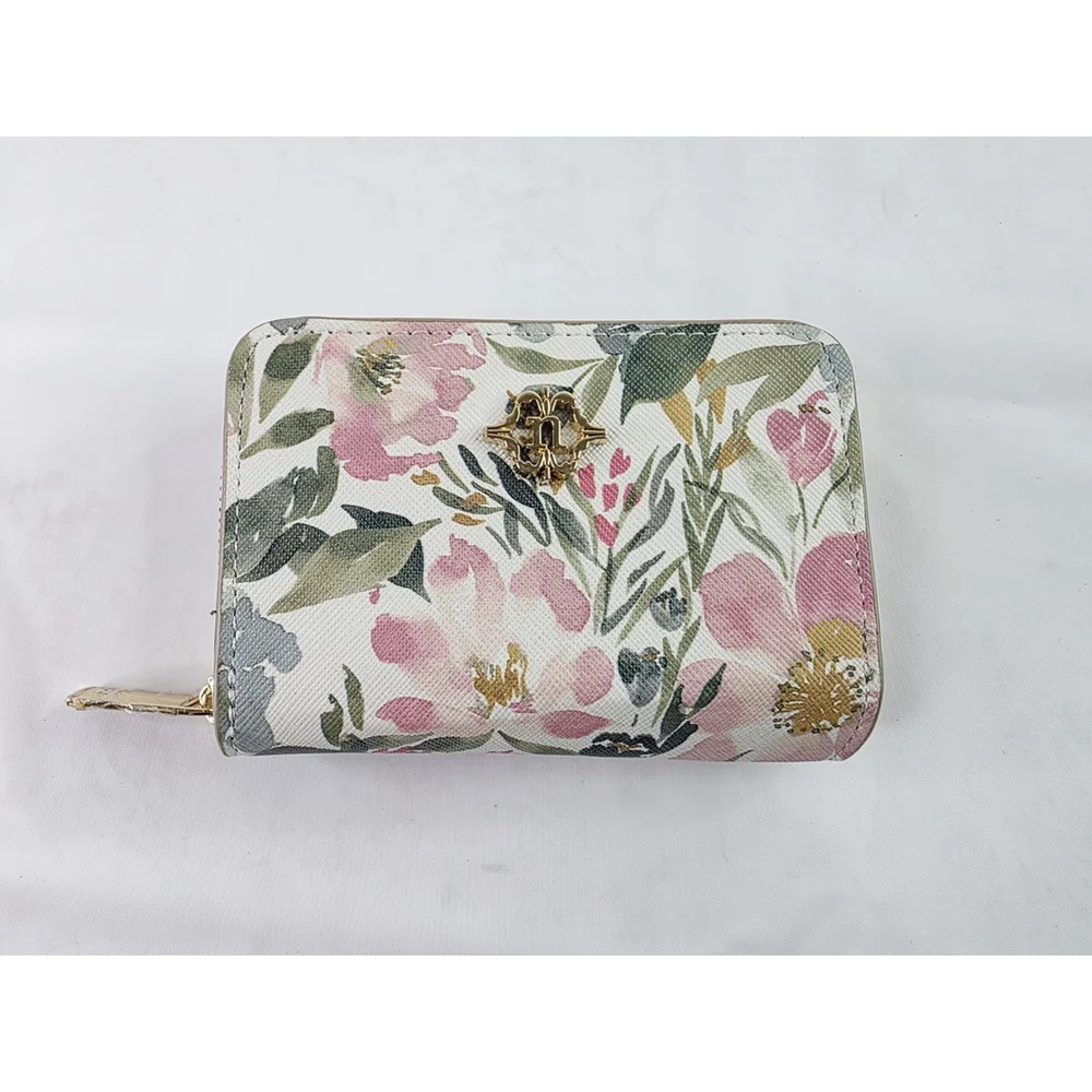 Nanette Lepore Sofie Wallet Organizer Floral Spring Magnolias Pink Green